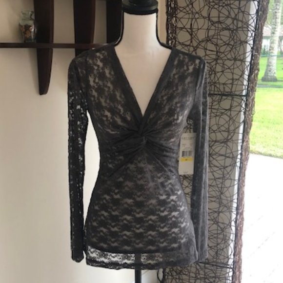 🌻 Karen Kane Sheer Lace Knot Top 🌻 - Picture 2 of 7